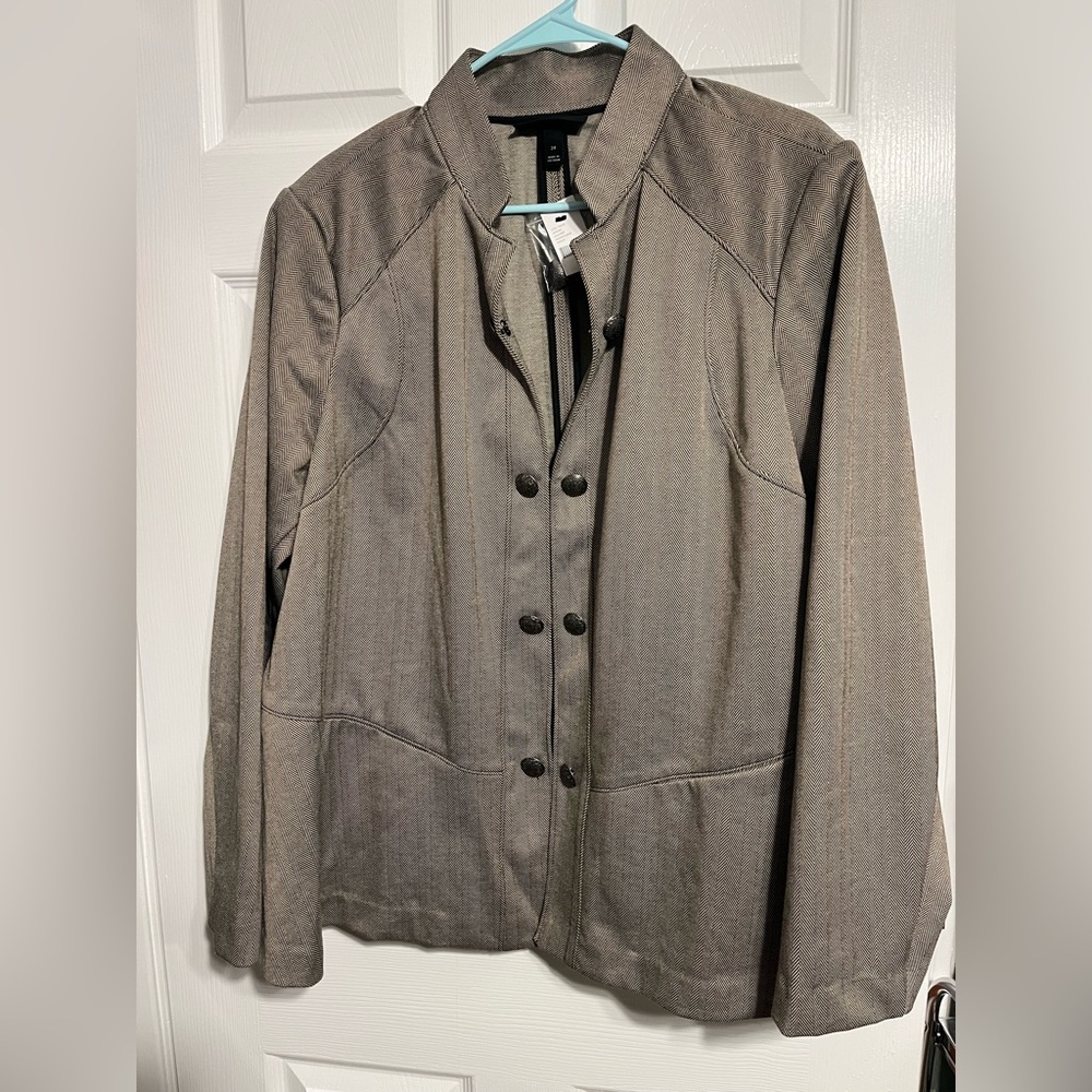 Lane Bryant Herringbone Blazer Sz 24 NWT - Picture 3 of 11